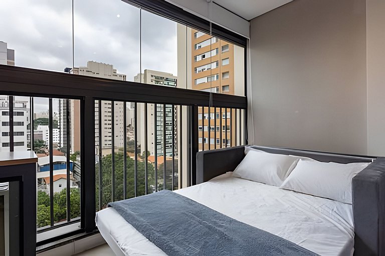 Apto com Cama Queen + Sofá Cama