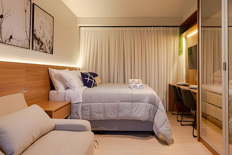 Studio Cama Casal e Sofa Cama