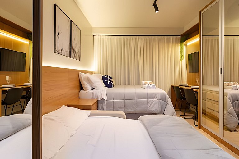 Studio Cama Casal e Sofa Cama