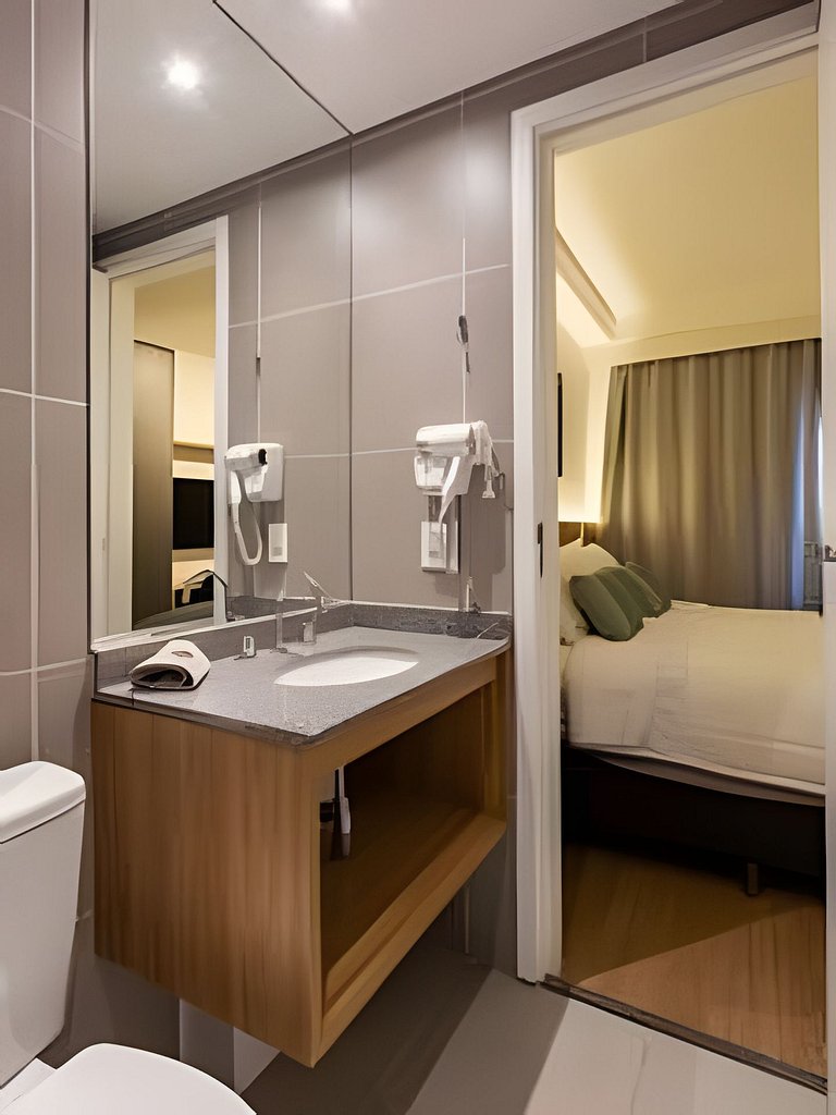 Studio com Cama Queen ao lado do Allianz Parque