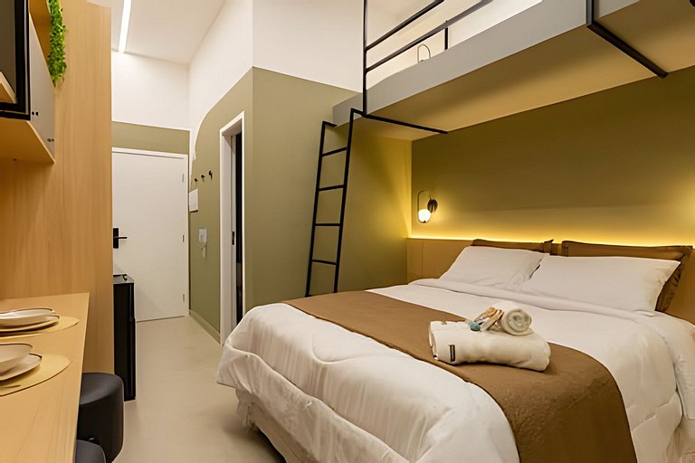 Loft Allianz Cama Queen e Duas Camas Solteiro