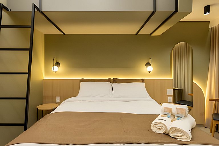 Loft Allianz Cama Queen e Duas Camas Solteiro
