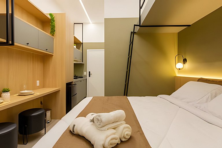Loft Allianz Cama Queen e Duas Camas Solteiro