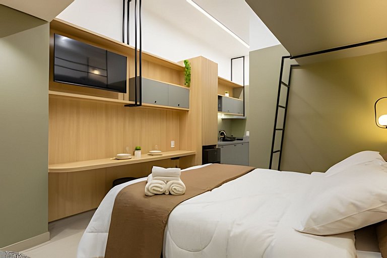 Loft Allianz Cama Queen e Duas Camas Solteiro
