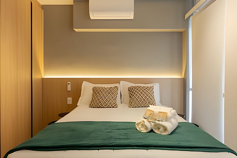Cama Queen em andar alto próx do Allianz Parque
