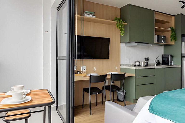 Cama Queen em andar alto próx do Allianz Parque