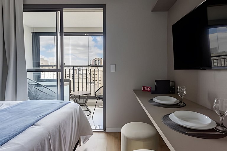 Studio Andar Alto com Linda Vista da Cidade