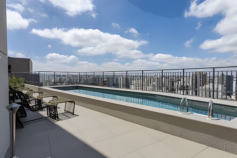 Studio Andar Alto com Linda Vista da Cidade