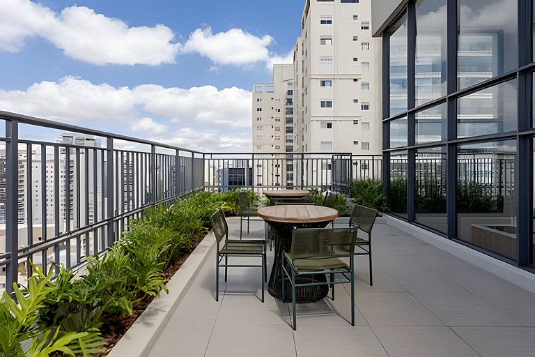 Studio Andar Alto com Linda Vista da Cidade