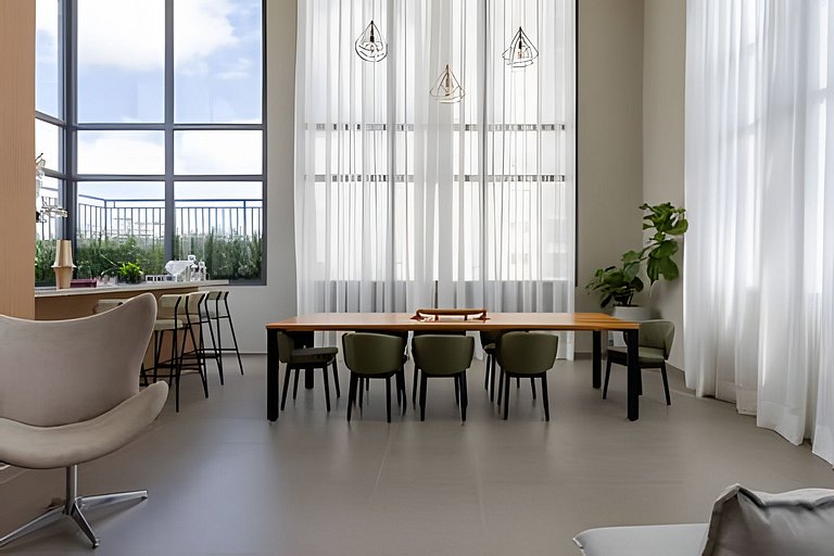 Studio Andar Alto com Linda Vista da Cidade