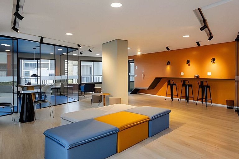 Studio Andar Alto com Linda Vista da Cidade