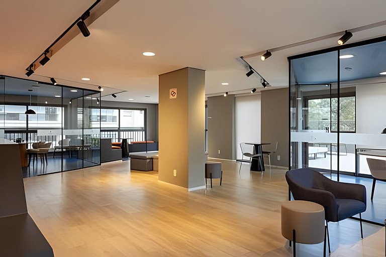 Studio Andar Alto com Linda Vista da Cidade