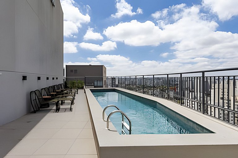 Studio Andar Alto com Linda Vista da Cidade