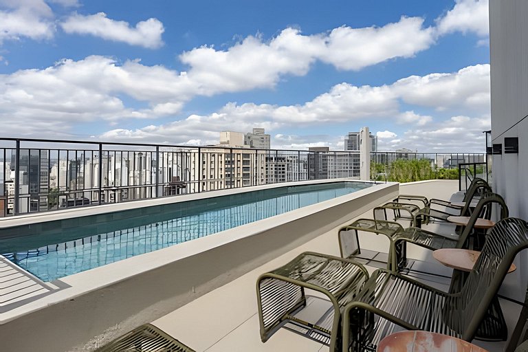 Studio Andar Alto com Linda Vista da Cidade