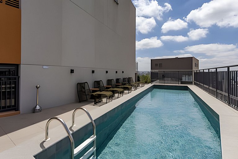 Studio Andar Alto com Linda Vista da Cidade