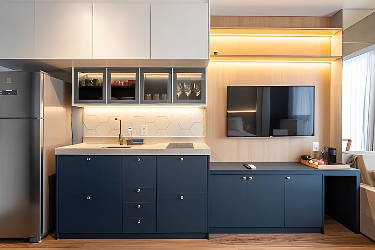 Studio Luxo p/ 3 pessoas no Allianz Parque