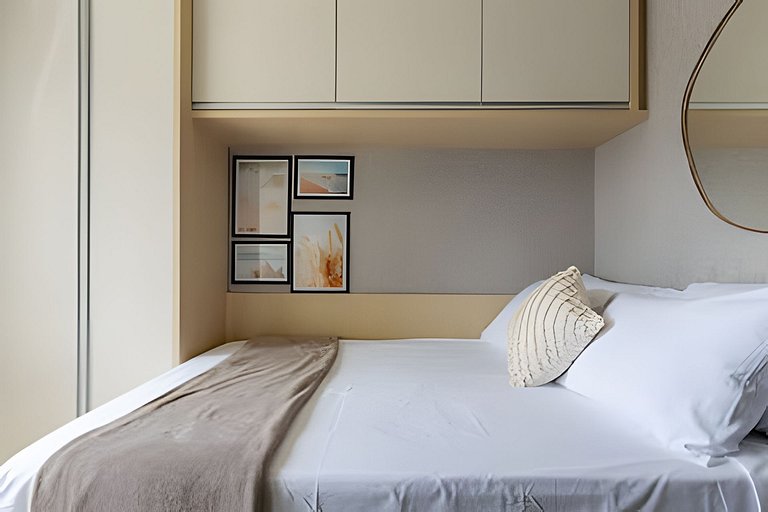 Studio em prédio novo, com Lavanderia e Piscina