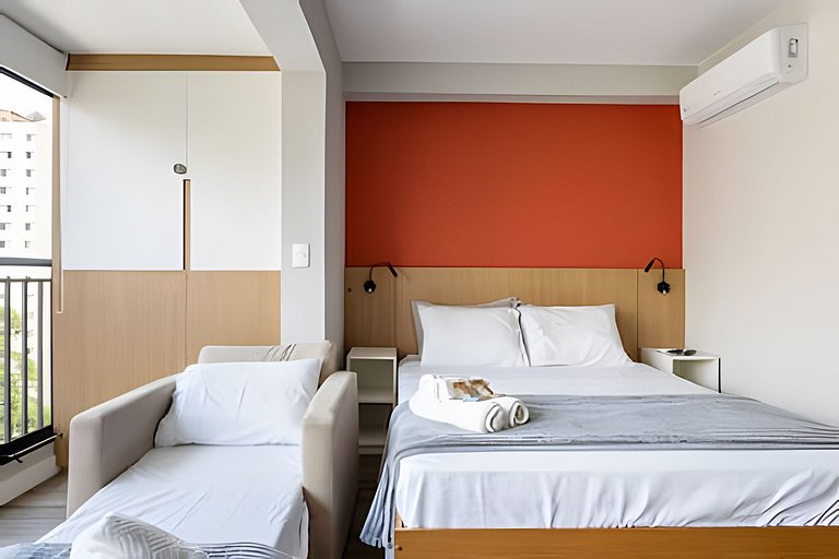 Campo Belo: Apto Lindo e Completo • Até 3 Pessoas