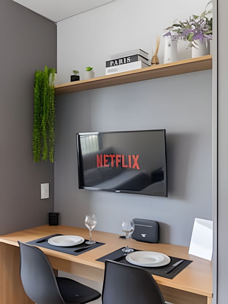 Studio c/ Cama Casal e Sofá-Cama prox do Allianz