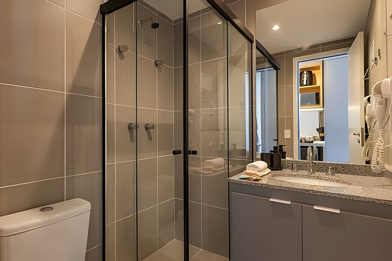 Studio c/ Cama Casal e Sofá-Cama prox do Allianz