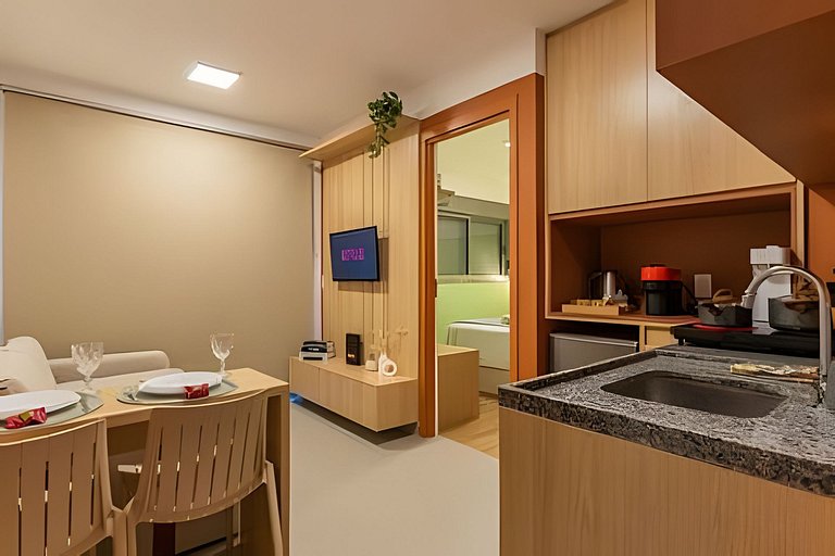 Ideal para shows no Allianz | 1 Dorm P/ 4 pessoas